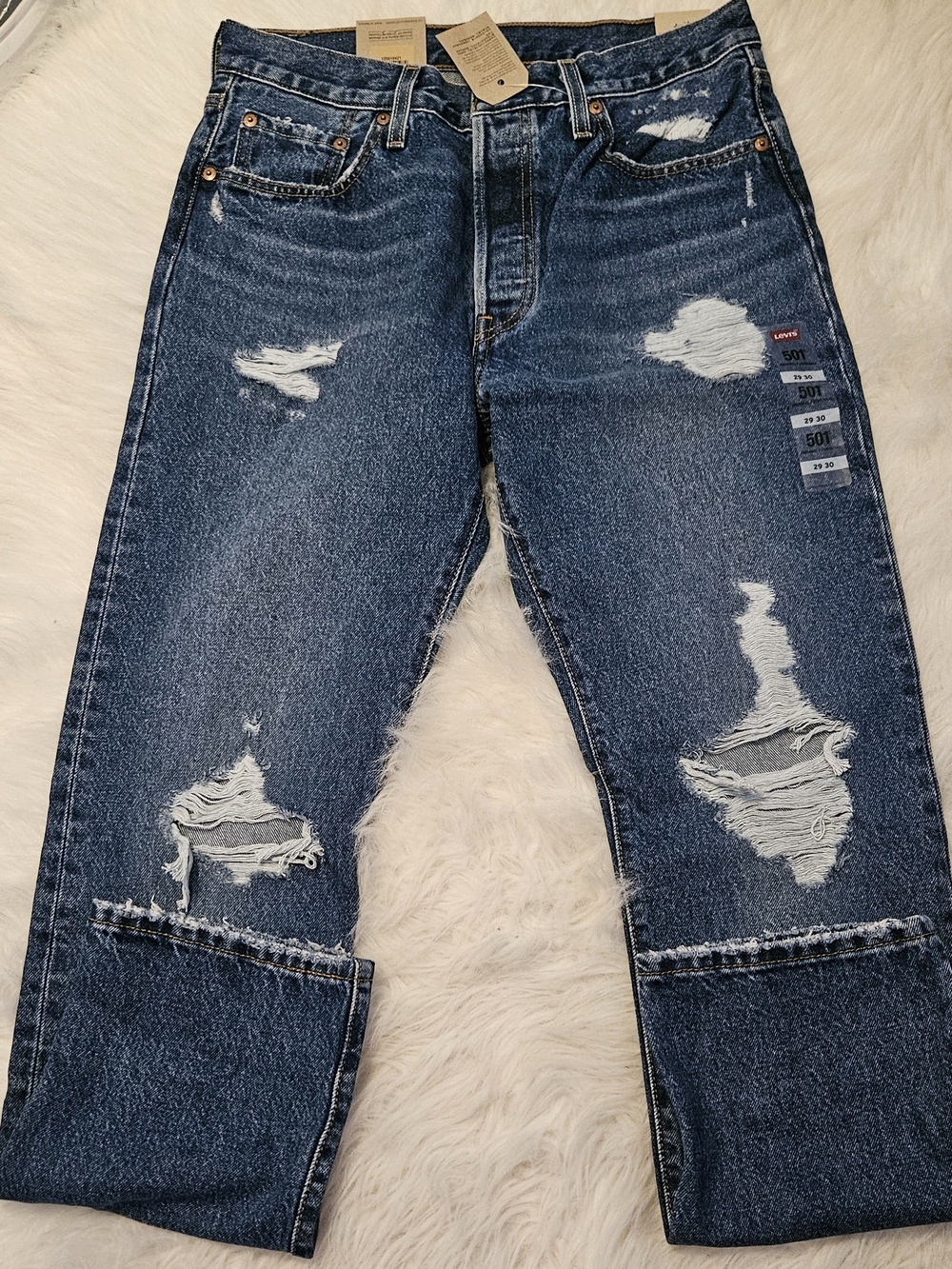 NWT Women's Levi's 501 Original Distressed Jeans